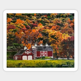 Barn in Autum Sticker